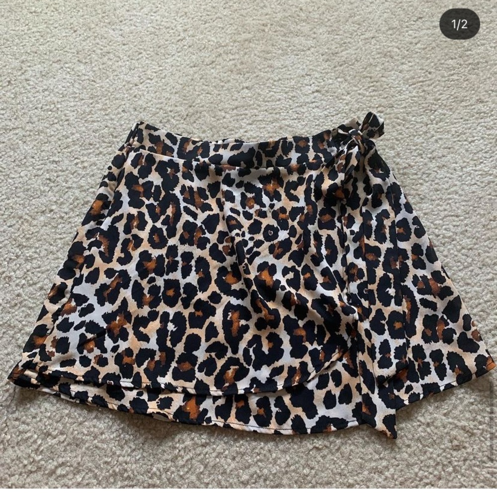 cheetah skirt with tie